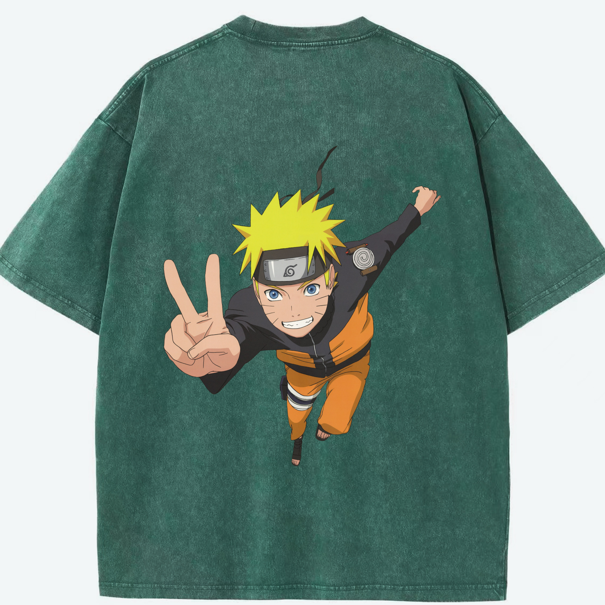 （画像用） NARUTO -ナルト- うずまき ナルト Uzumaki Naruto 綿100% ヴィンテージ風 半袖Tシャツ（背面プリント）